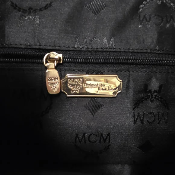 MCM Vintage Black Leather Backpack Bag